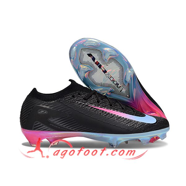 Nike Chaussures de Foot AIR Zoom Mercurial Vapor 16 Elite XXV FG Noir/Rose/Bleu