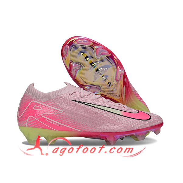 Nike Chaussures de Foot AIR Zoom Mercurial Vapor 16 Elite XXV FG Rose/Vert