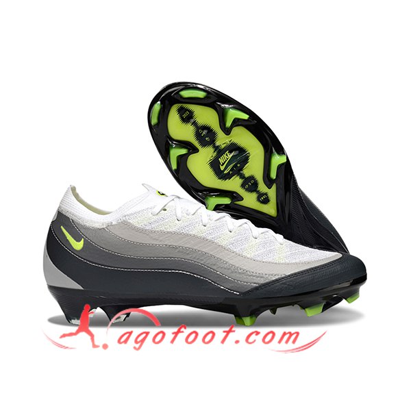 Nike Chaussures de Foot AIR Zoom Mercurial Vapor 16 Elite AIR MAX 95 XXV FG Blanc/Gris/Noir