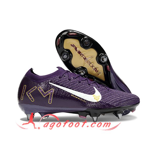 Nike Chaussures de Foot AIR ZOOM MERCURIAL VAPOR XVI ELITE SG-PRO Pourpre/Blanc
