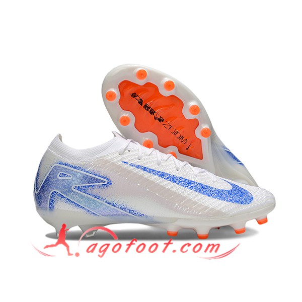 Nike Chaussures de Foot AIR Zoom Mercurial Vapor 16 Elite XXV AG Blanc/Gris/Bleu