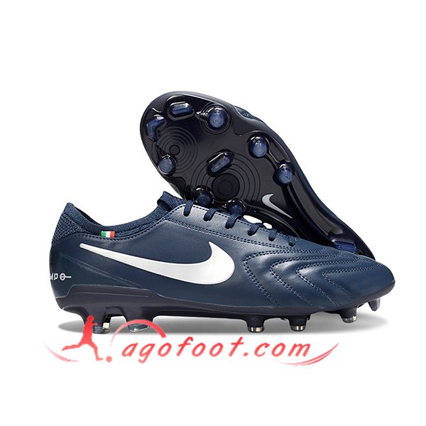 Nike Chaussures de Foot Tiempo Legend X Elite LUXE FG Bleu/Blanc