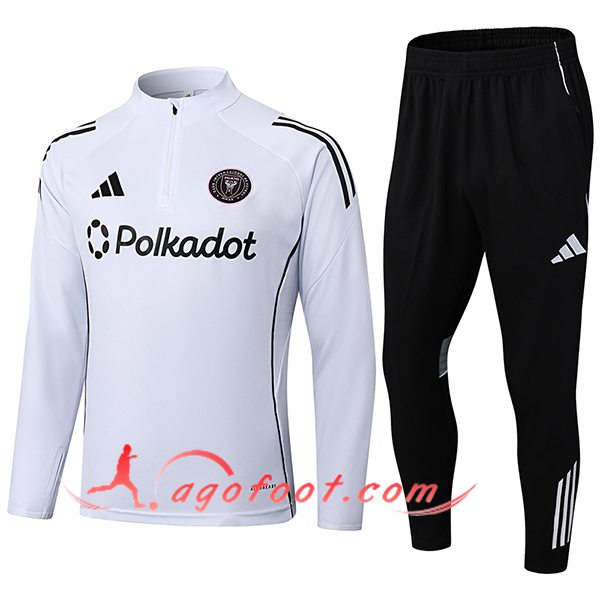 Ensemble Survetement de Foot Foot Inter Miami CF Blanc/Noir 2025/2026
