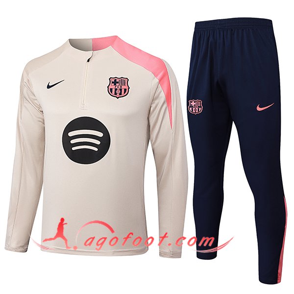 Ensemble Survetement de Foot Foot FC Barcelone Beige/Rose 2025/2026