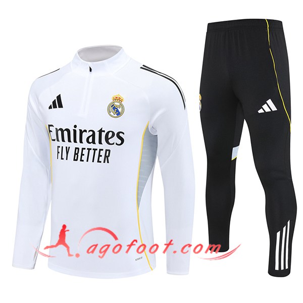 Ensemble Survetement de Foot Real Madrid Blanc 2025/2026