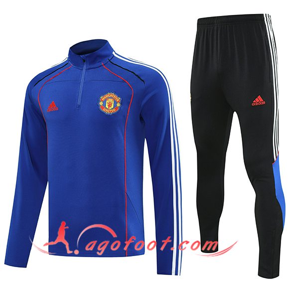 Ensemble Survetement de Foot Manchester United Bleu/Rouge 2025/2026