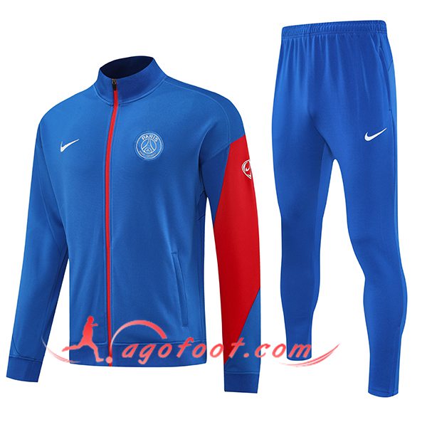 Ensemble Survetement de Foot Veste Foot PSG Bleu/Rouge 2025/2026 -02