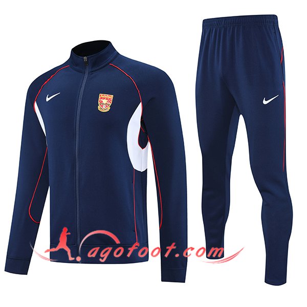 Ensemble Survetement de Foot Veste Foot Arsenal Bleu/Blanc/Rouge 2025/2026