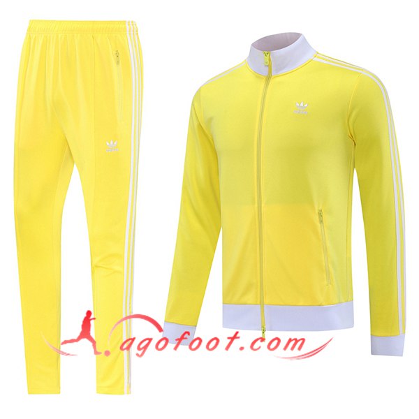 Ensemble Survetement de Foot Veste Foot Adidas Jaune/Blanc 2025/2026