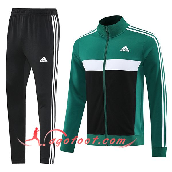 Ensemble Survetement de Foot Veste Foot Adidas Vert/Noir/Blanc 2025/2026
