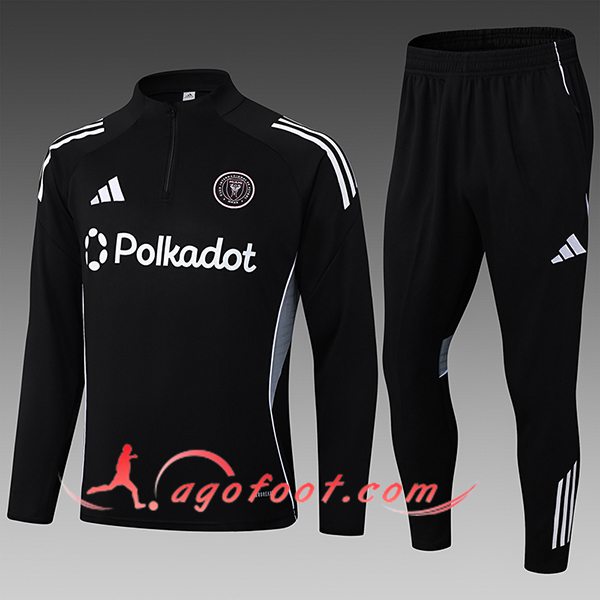 Ensemble Survetement de Foot Foot Inter Miami CF Enfant Noir/Gris 2025/2026
