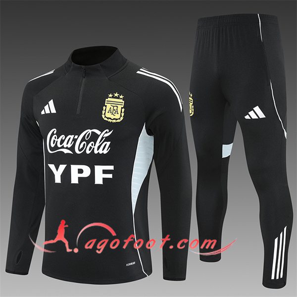 Ensemble Survetement de Foot Foot Argentine Enfant Noir 2025/2026
