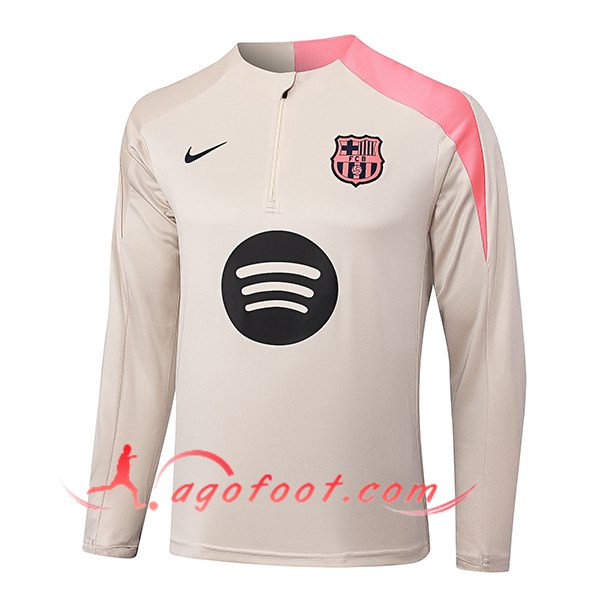 Sweatshirt Training FC Barcelone Beige/Rose 2025/2026