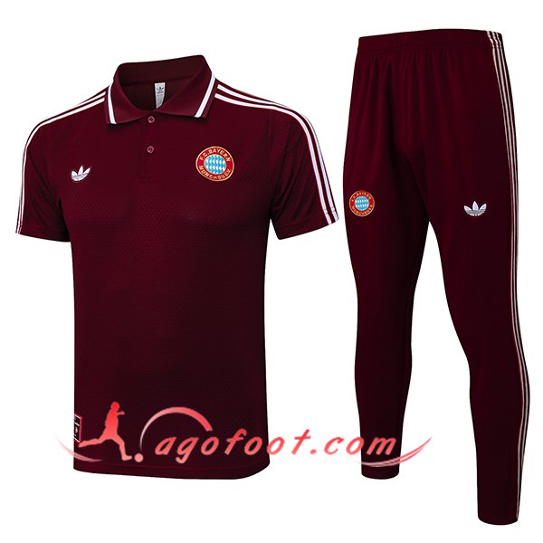 Ensemble Polo Foot Bayern Munich Rouge/Blanc 2025/2026