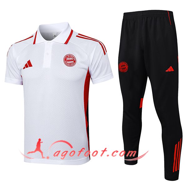 Ensemble Polo Foot Bayern Munich Blanc/Rouge 2025/2026 -02