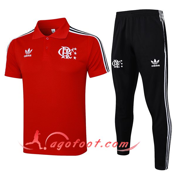 Ensemble Polo Foot Flamengo Rouge/Blanc 2025/2026