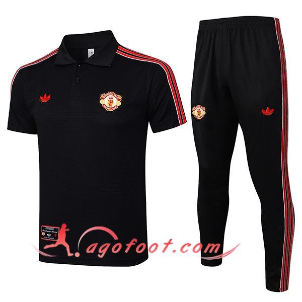 Ensemble Polo Foot Manchester United Noir/Rouge 2025/2026
