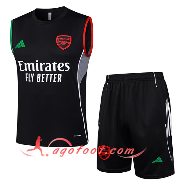 Ensemble Training Debardeur Arsenal Noir/Gris 2025/2026