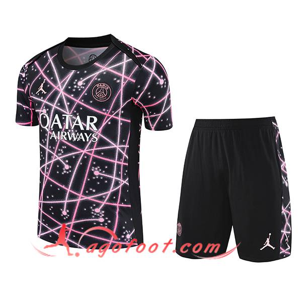 Ensemble Training T-Shirts PSG Noir/Rose 2025/2026