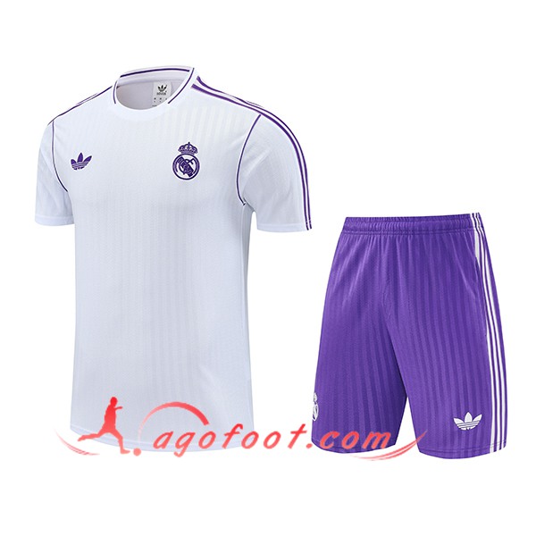 Ensemble Training T-Shirts Real Madrid Blanc/Pourpre 2025/2026