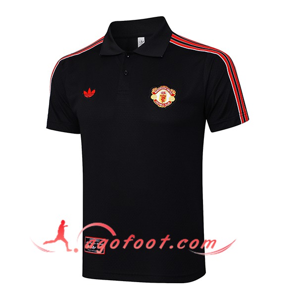 Polo Foot Manchester United Noir/Rouge 2025/2026