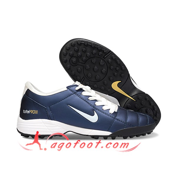 Nike Chaussures de Foot T90 TF Bleu/Blanc -02