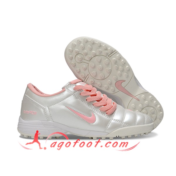 Nike Chaussures de Foot T90 TF Gris/Rose
