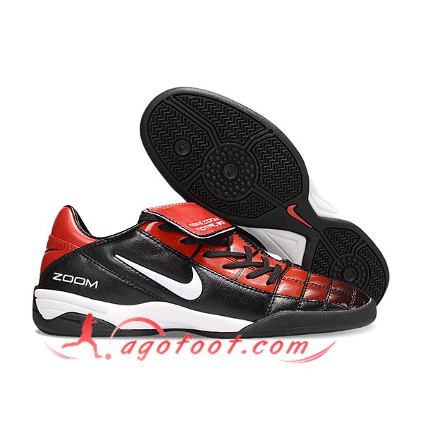 Nike Chaussures de Foot T90 TF Noir/Rouge/Blanc