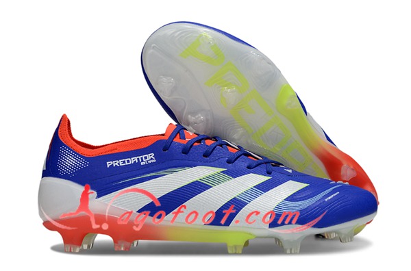 Adidas Chaussures de Foot 25 Predator Elite FG Bleu/Blanc/Orange