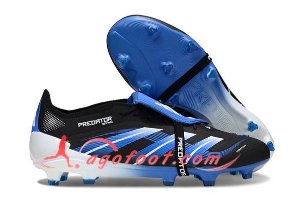 Adidas Chaussures de Foot 25 Predator Elite Tongue FG Noir/Bleu