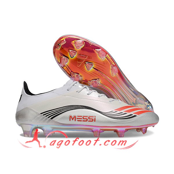 Adidas Chaussures de Foot F50 ELITE FG Beige/Noir/Orange