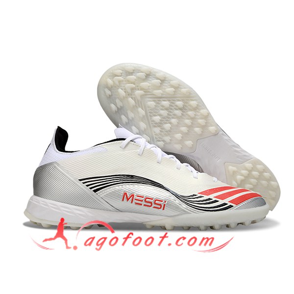 Adidas Chaussures de Foot F50 PRO TF Beige/Noir/Orange