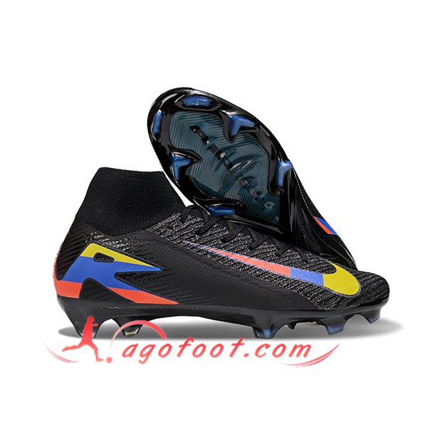 Nike Chaussures de Foot Air Zoom Mercurial Superfly IIX Elite FG Noir/Rouge/Bleu/Jaune