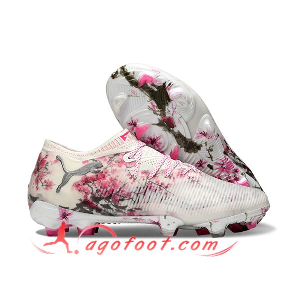PUMA Chaussures de Foot FUTURE 8 ULTIMATE FG/AG Blanc/Rose/Gris