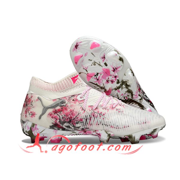 PUMA Chaussures de Foot FUTURE 8 ULTIMATE FG/AG Blanc/Rose/Gris -02