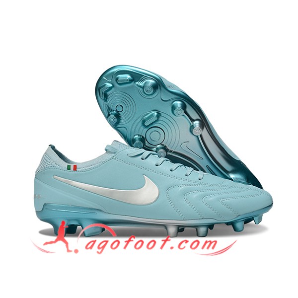 Nike Chaussures de Foot Tiempo Legend X Elite LUXE FG Bleu/Gris