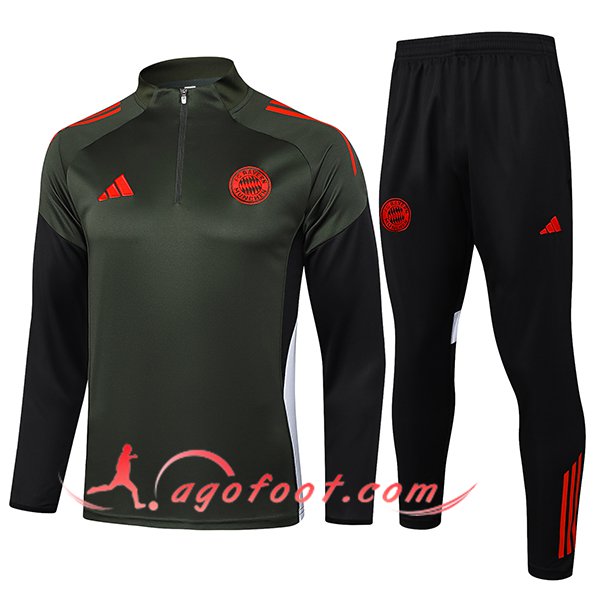 Ensemble Survetement de Foot Foot Bayern Munich Vert/Rouge 2025/2026