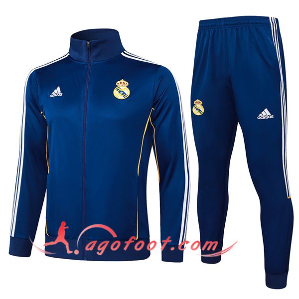 Ensemble Survetement de Foot Veste Foot Real Madrid Bleu Royal 2025/2026