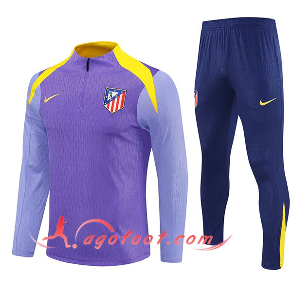 Ensemble Survetement de Foot Foot Atletico Madrid Pourpre/Jaune 2025/2026