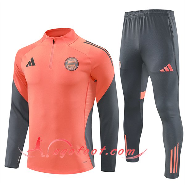 Ensemble Survetement de Foot Foot Bayern Munich Orange/Gris 2025/2026