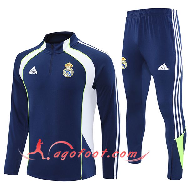 Ensemble Survetement de Foot Foot Real Madrid Bleu/Blanc/Vert 2025/2026