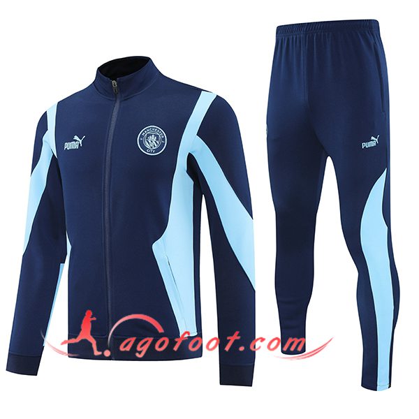 Ensemble Survetement de Foot Veste Foot Manchester City Bleu 2025/2026