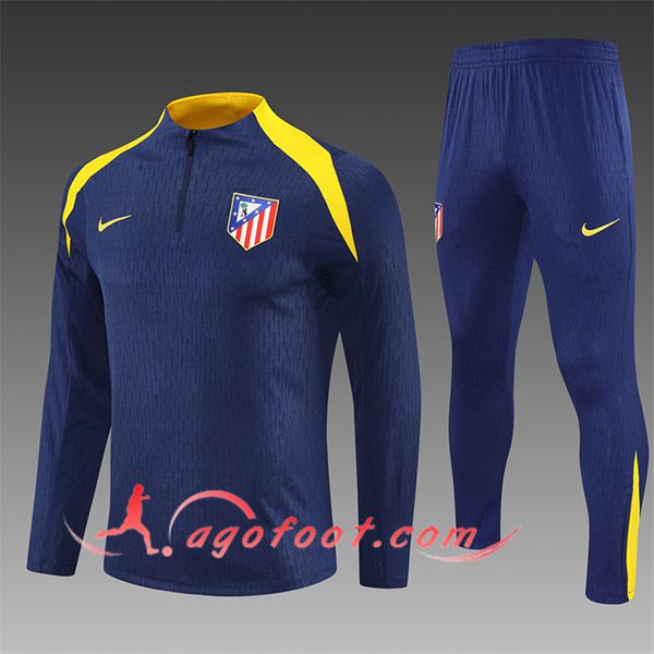 Ensemble Survetement de Foot Foot Atletico Madrid Enfant Bleu/Jaune 2025/2026