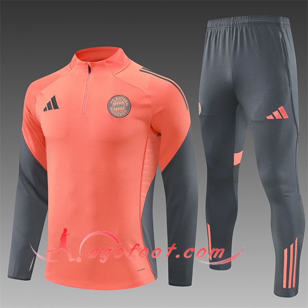 Ensemble Survetement de Foot Foot Bayern Munich Enfant Orange/Gris 2025/2026