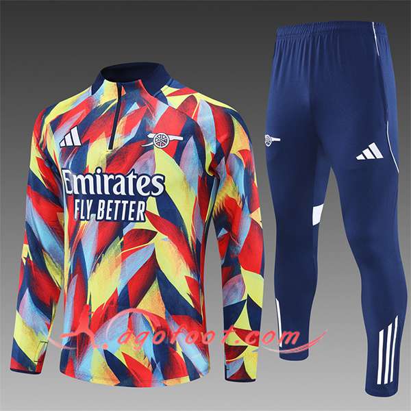 Ensemble Survetement de Foot Foot Arsenal Enfant Jaune/Rouge/Bleu 2025/2026