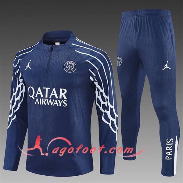 Ensemble Survetement de Foot Foot PSG Enfant Bleu Royal 2025/2026