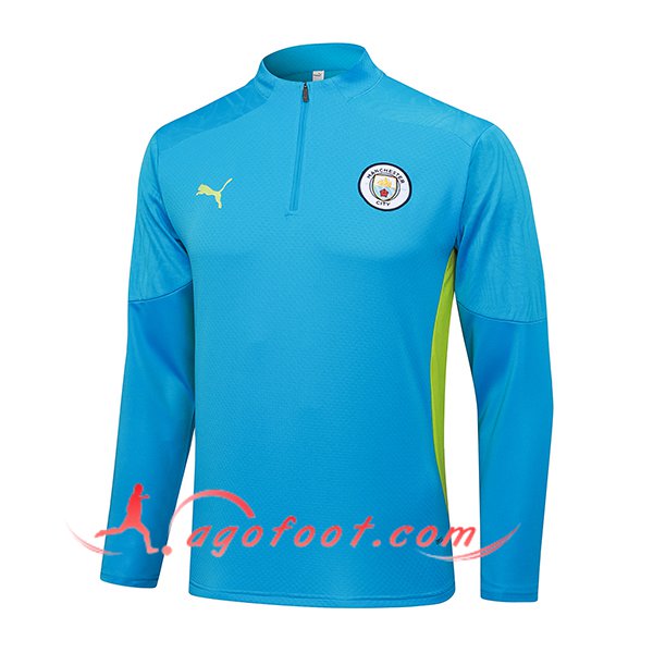 Sweatshirt Training Manchester City Bleu/Vert 2025/2026