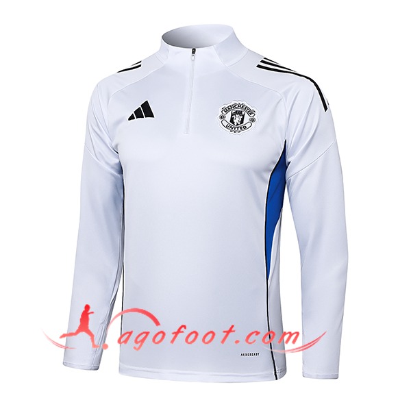 Sweatshirt Training Manchester United Blanc/Bleu 2025/2026