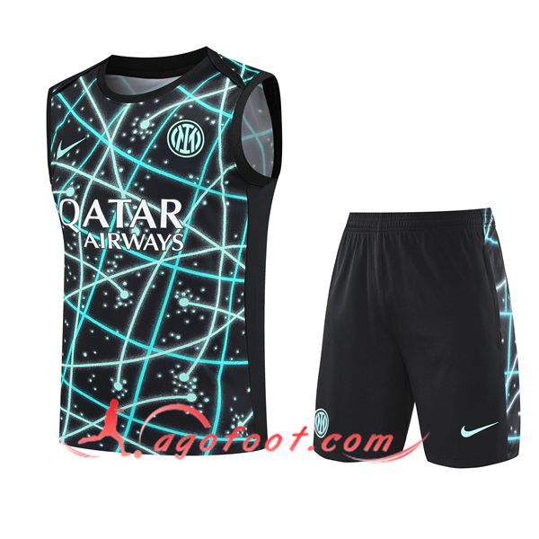 Ensemble Training Debardeur Inter Milan Enfant Noir/Bleu 2025/2026