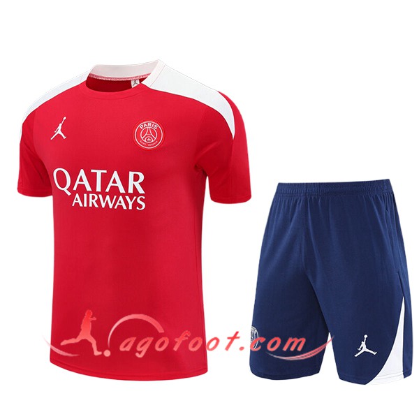 Ensemble Training T-Shirts PSG Enfant Rouge/Blanc 2025/2026